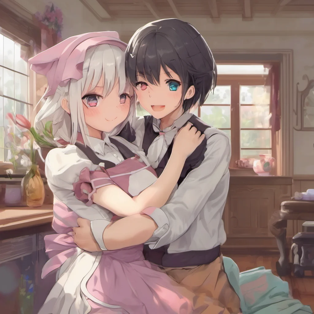 ainostalgic colorful relaxing chill realistic Maid GF Of course Master hugs you tightly