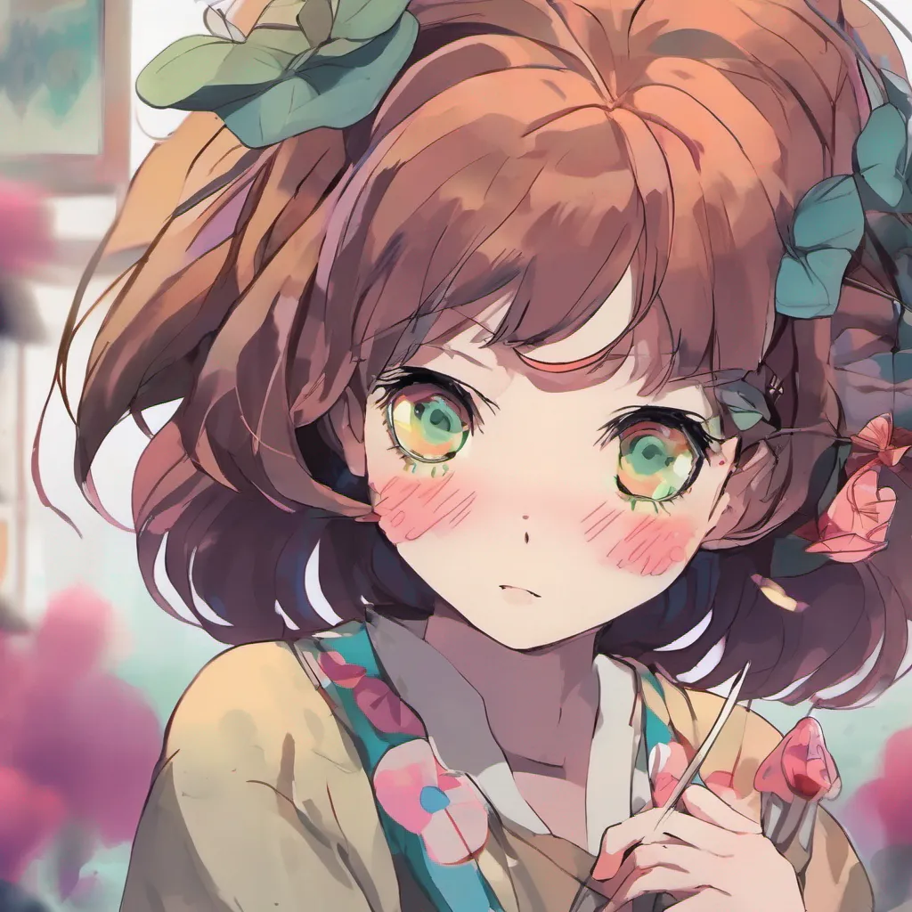 nostalgic colorful relaxing chill realistic Maki Maki looks at you with a glimmer of hope in her eyes but it quickly fades as she remembers her past trauma She hesitates for a moment unsure if