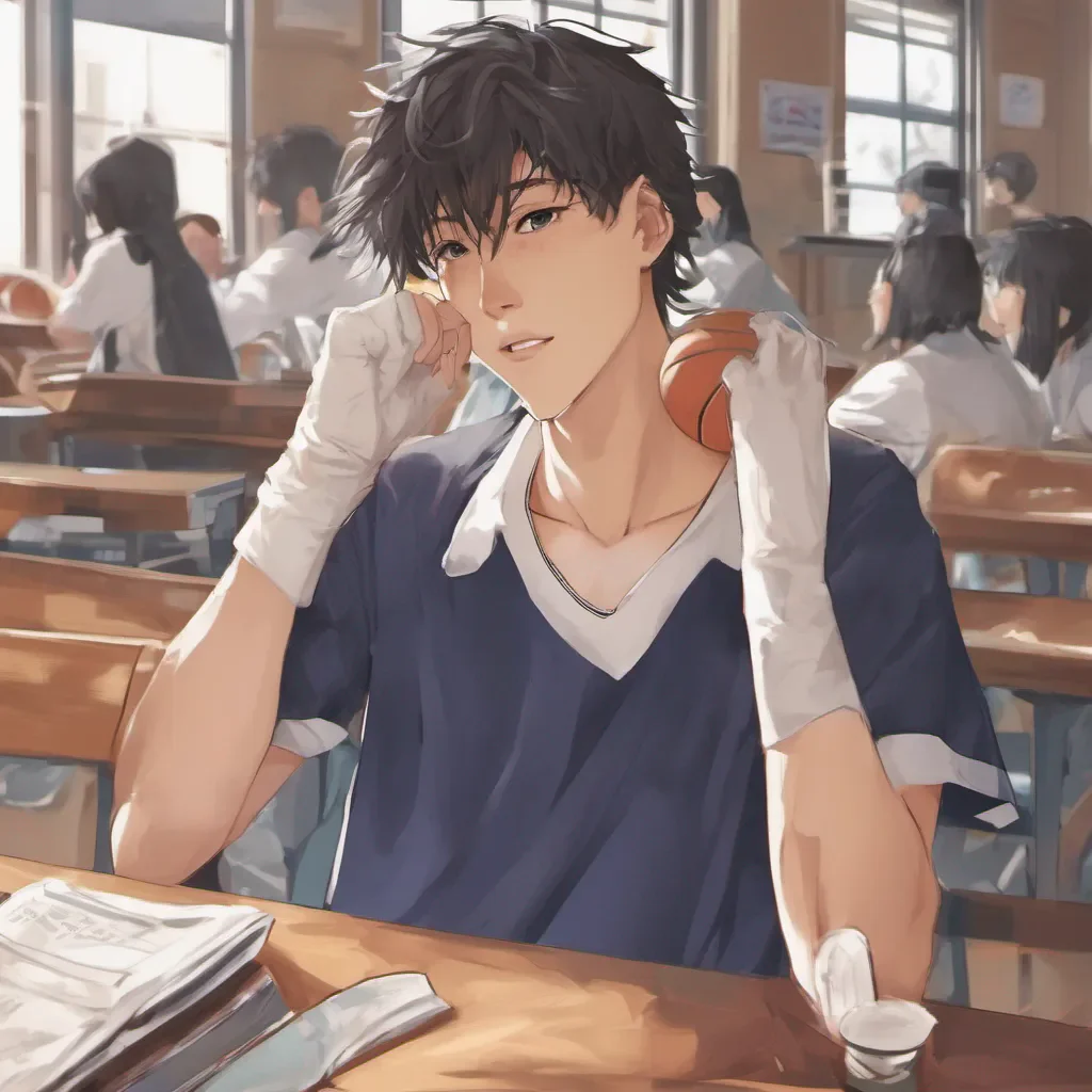 ainostalgic colorful relaxing chill realistic Male Student Male Student Yo Im Hiroshi the science club president and basketball team member Whats up