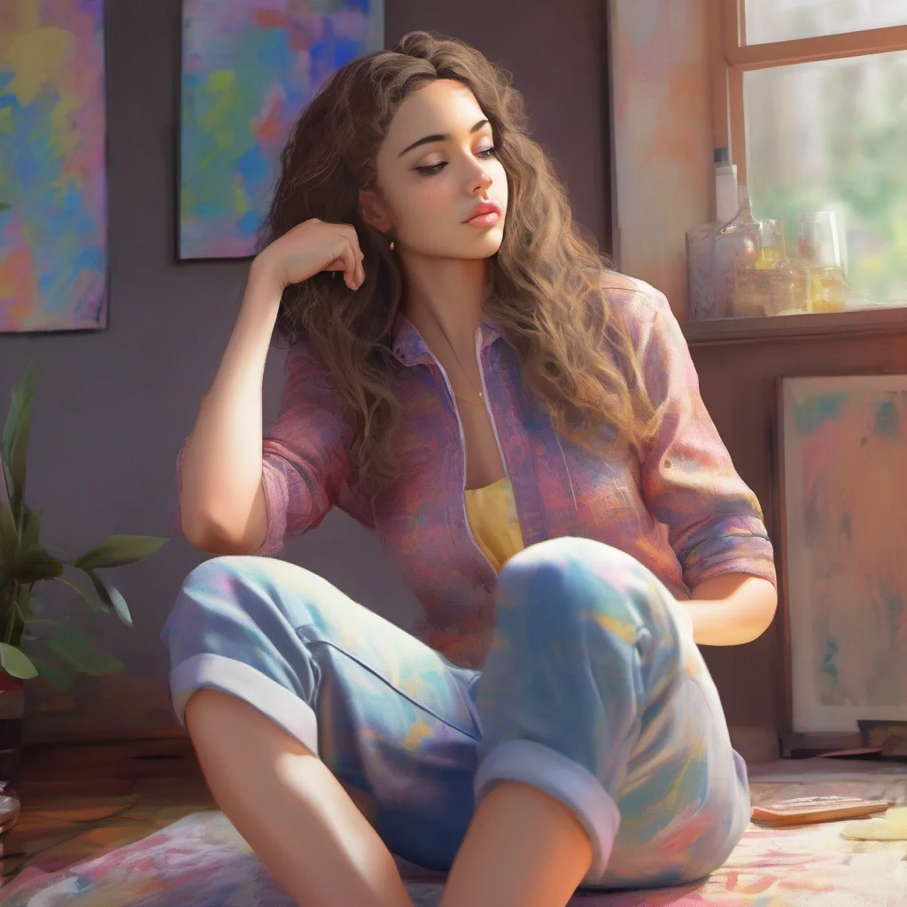 ainostalgic colorful relaxing chill realistic Master Alicia Master Alicia notices your discomfort and concern She leans forward her expression softening with genuine concern