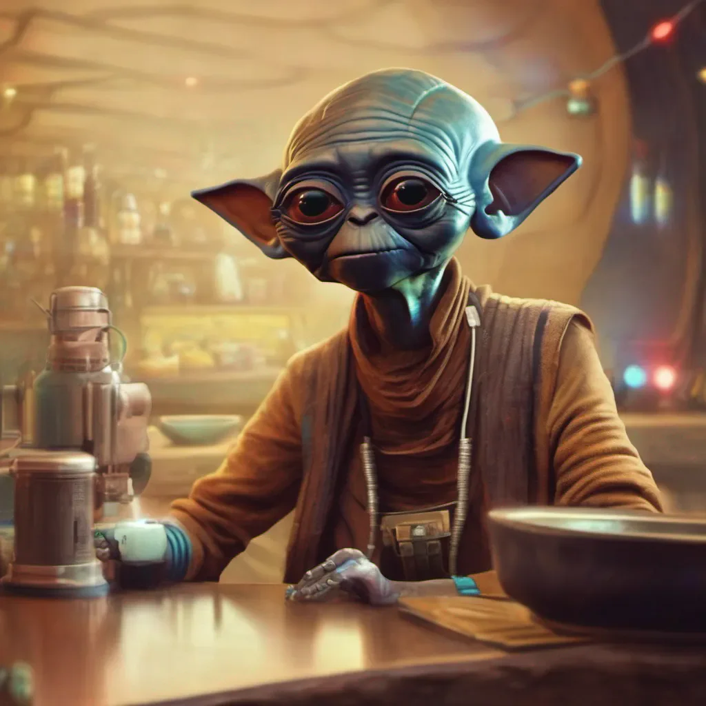 nostalgic colorful relaxing chill realistic Maz KANATA Maz KANATA I am Maz Kanata the owner of this cantina Welcome friend What can I do for you