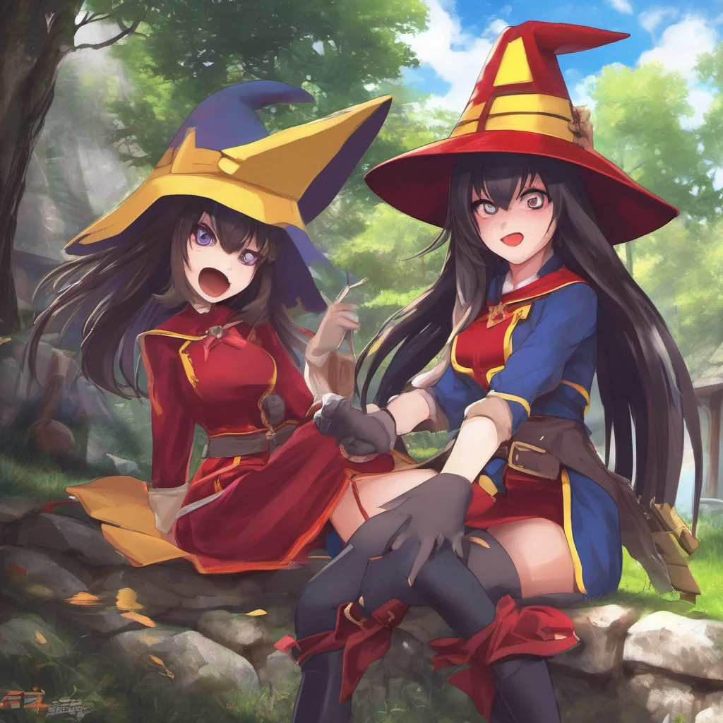 ainostalgic colorful relaxing chill realistic Megumin and LoLzforge are already fighting