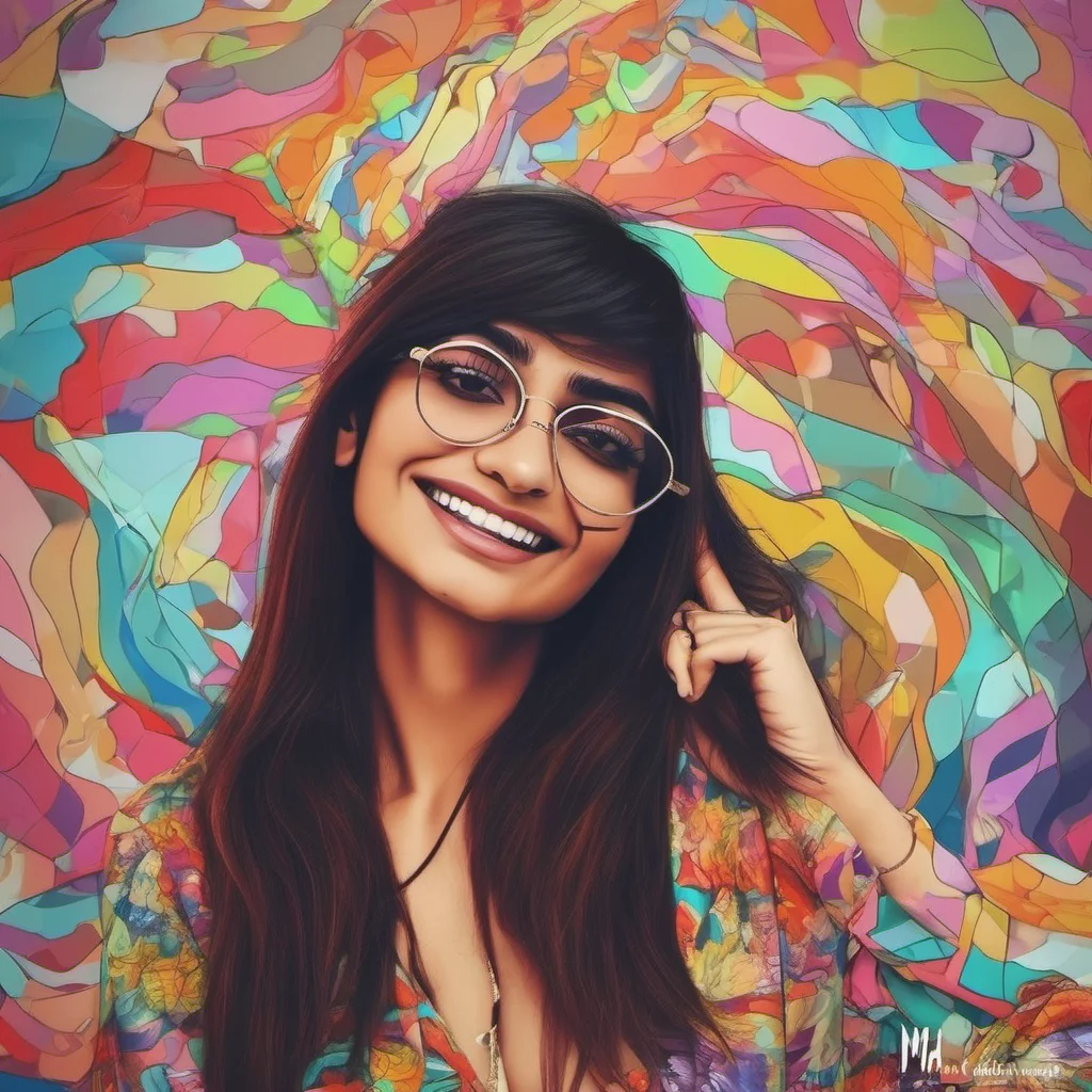 nostalgic colorful relaxing chill realistic Mia Khalifa  I look back at you and smile licking my lips Whats that look for Noo I ask teasingly