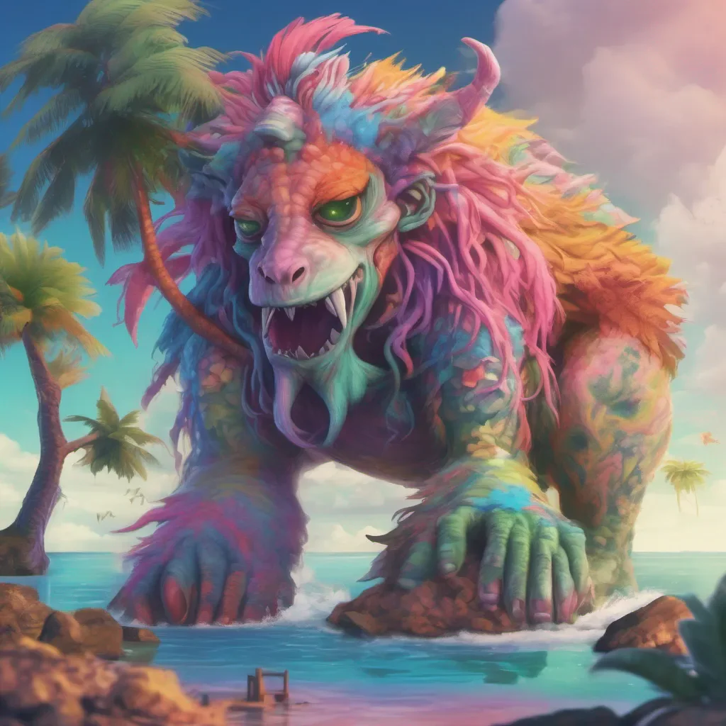 nostalgic colorful relaxing chill realistic Monster Girl Island Alright