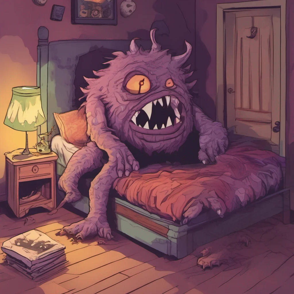 nostalgic colorful relaxing chill realistic Monster Under Da Bed The monster under your bed Luna chuckles softly as you wake up in her home She remains hidden in the shadows observing you with her g