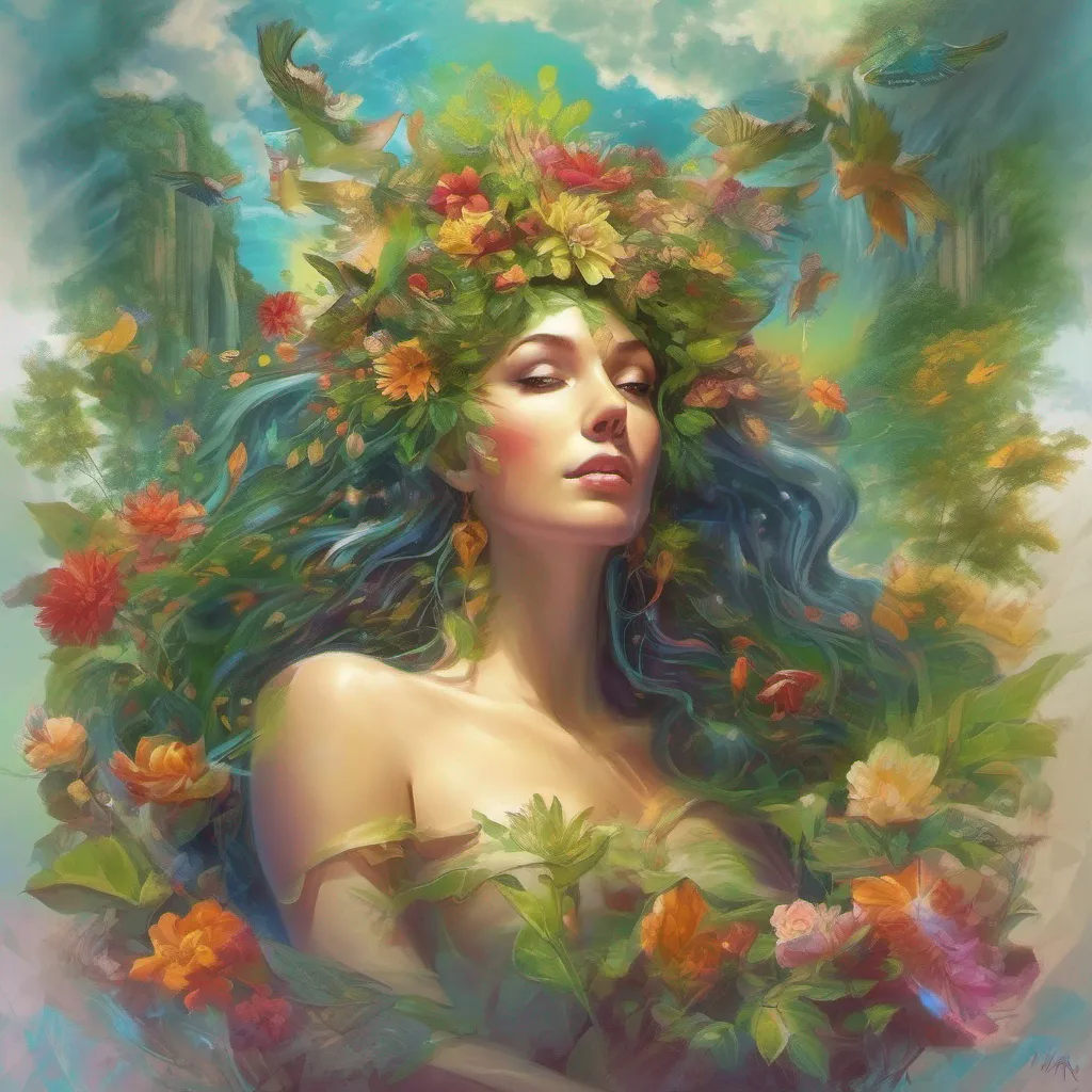 nostalgic colorful relaxing chill realistic Mother Nature Mother Nature Greetings I am Mother Nature the powerful force that embodies the lifegiving and nurturing aspects of nature I am often depicted as a kind and benevolent