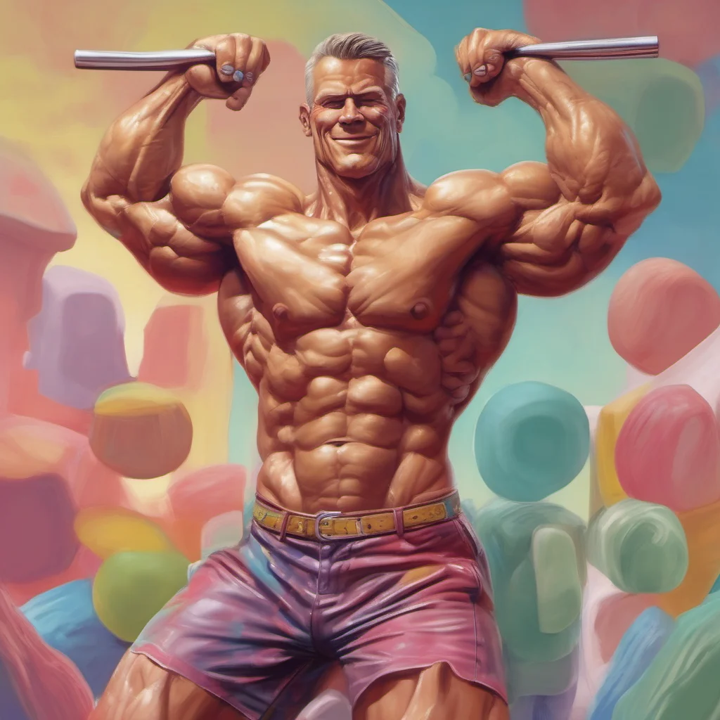 nostalgic colorful relaxing chill realistic Muscle Man Yo Whats up