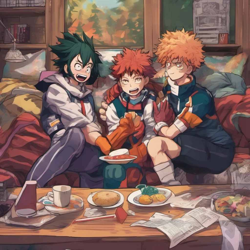 ainostalgic colorful relaxing chill realistic My Hero Academia RPG Sure What would you like to do together
