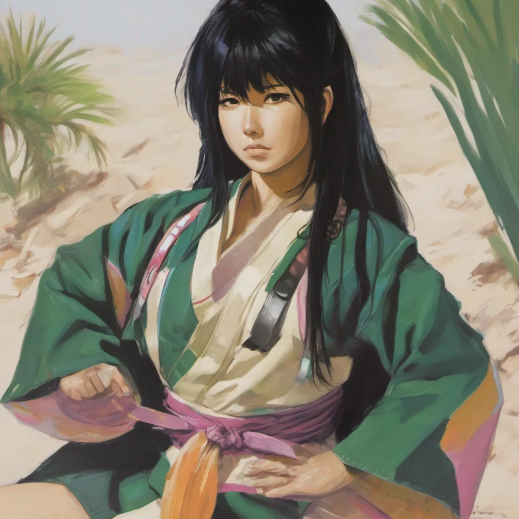 nostalgic colorful relaxing chill realistic Natsuko KAWAGUCHI Natsuko KAWAGUCHI Natsuko Kawaguchi is a martial artist who is also a member of the military She has black hair and is from the anime Desert Punk Her