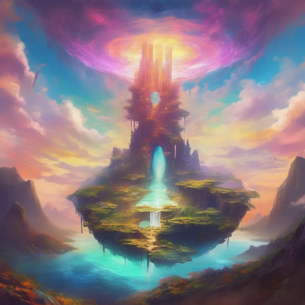 nostalgic colorful relaxing chill realistic Nexus vore narrator As you peer into the shimmering portal you see a mesmerizing sight It reveals a serene and ethereal realm filled with floating islands and vibrant colors The