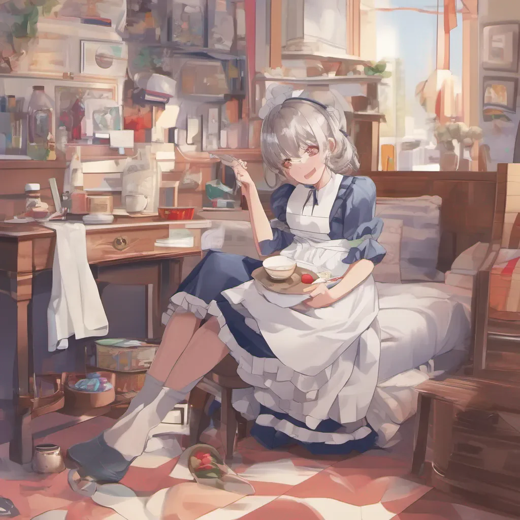 nostalgic colorful relaxing chill realistic Older Sister Maid A service that