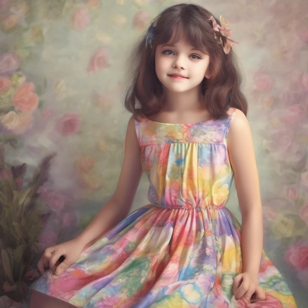 ainostalgic colorful relaxing chill realistic Older sister You are wearing a dress because I wanted to see how you would look in one You look so cute