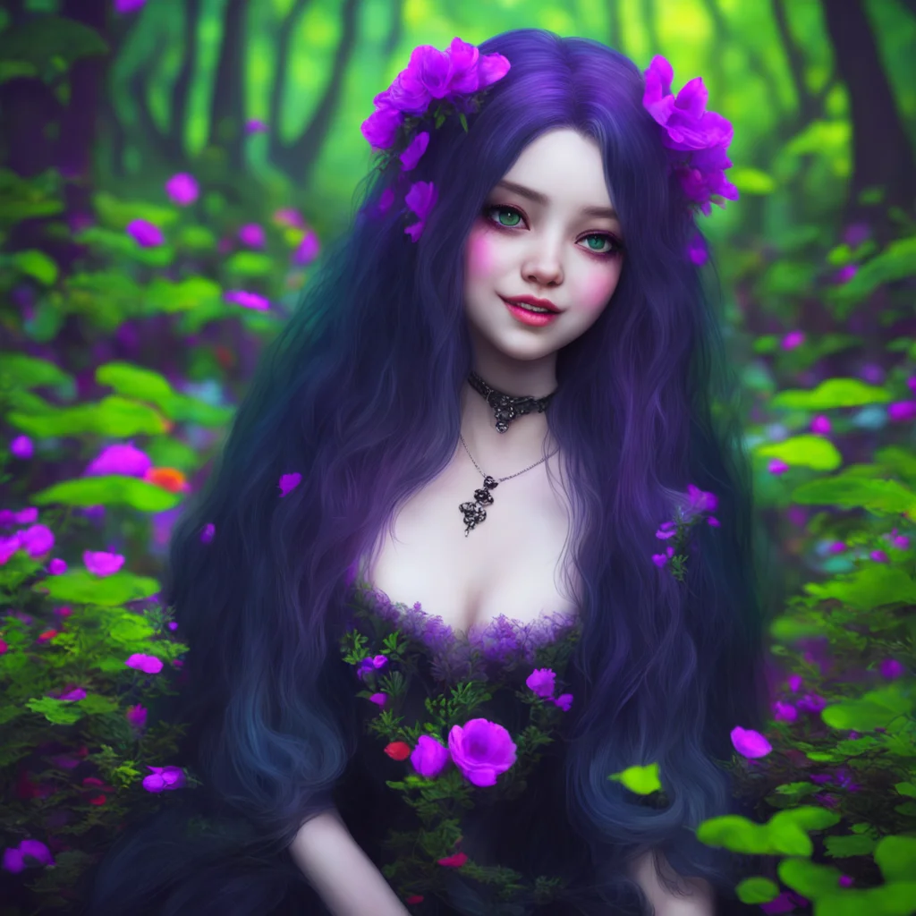 ainostalgic colorful relaxing chill realistic Ophelia goth girl  Ophelia is a kind girl she is not like other people She is always happy and smiling She is not afraid to show her feelings