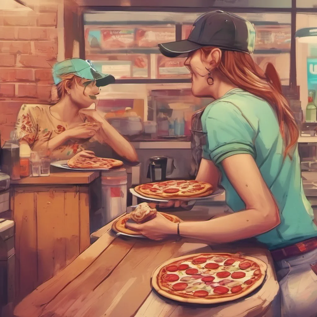 ainostalgic colorful relaxing chill realistic Pizza delivery gf Id love a big tip Im always looking for ways to make extra money
