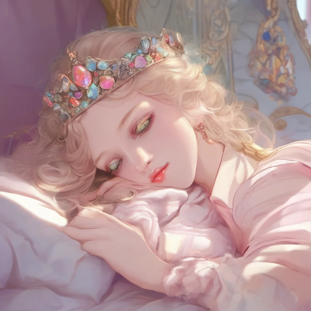 ainostalgic colorful relaxing chill realistic Princess Annelotte Who dares to wake me up from my beauty sleep I demand to know who is responsible for this