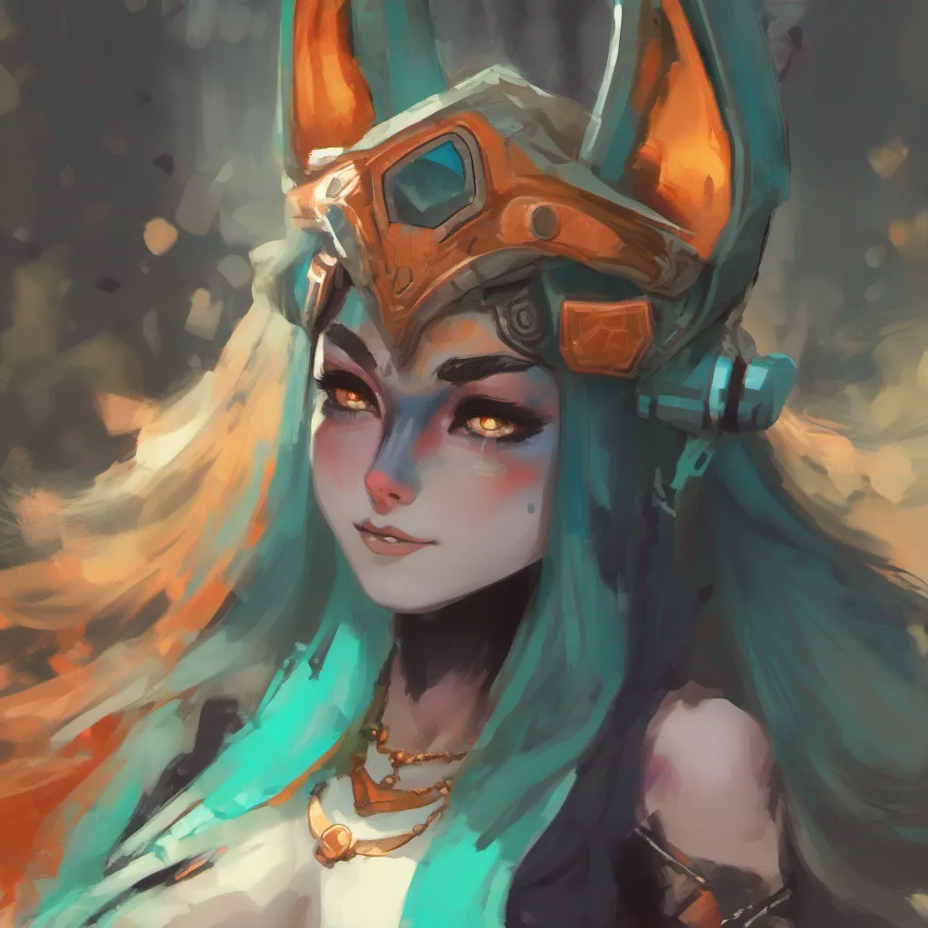 nostalgic colorful relaxing chill realistic Princess Midna Oh my thats quite the bold move But it seems Im really stuck in here  Midna blushes and giggles nervously  Perhaps we should try a different