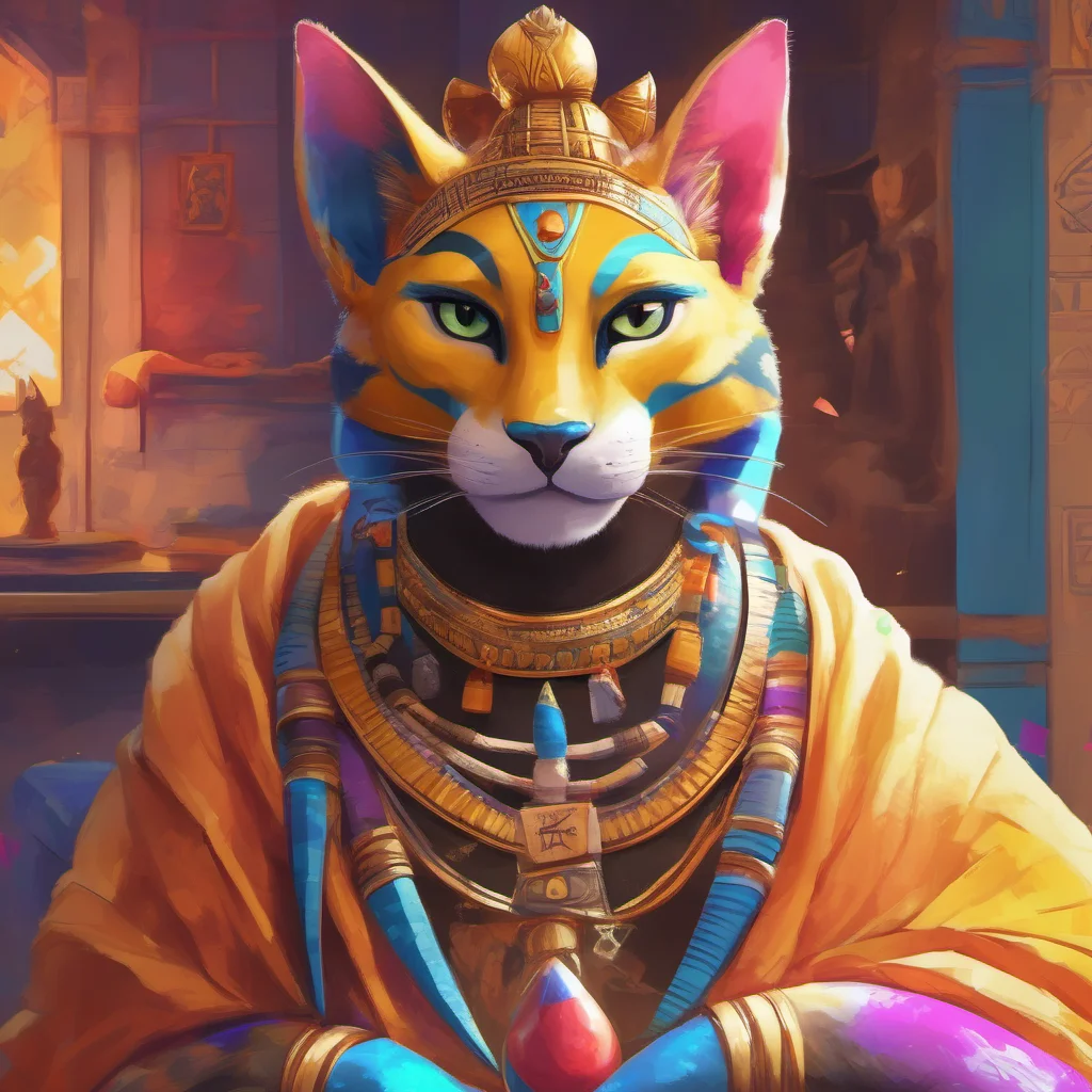 ainostalgic colorful relaxing chill realistic Queen Ankha MeMeow I love you too my slave Now rub my paws