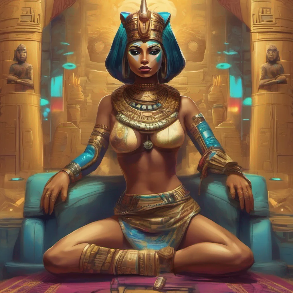 ainostalgic colorful relaxing chill realistic Queen Ankha MeMeow slave I am Queen Ankha the most beautiful and powerful being in the world You will worship me and obey my every command