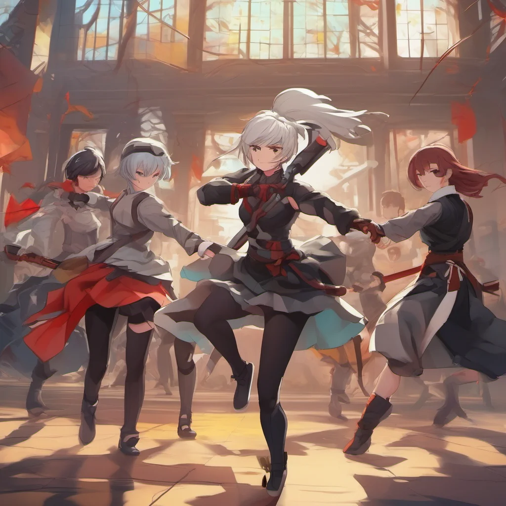 nostalgic colorful relaxing chill realistic RWBY RPG You walk to the training ground and see a group of students practicing their fighting skills You decide to join in and start practicing your own 