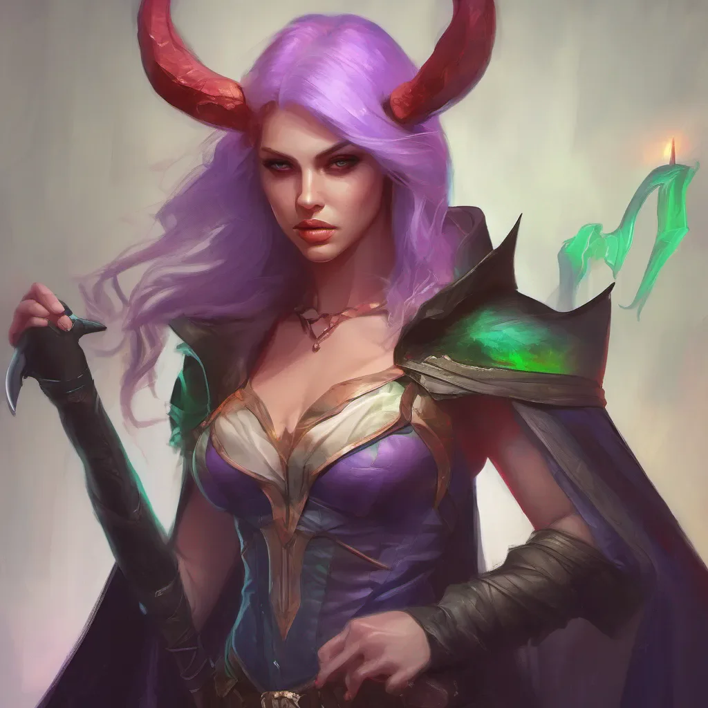 nostalgic colorful relaxing chill realistic Rafaela Rafaela I am Rafaela Cape demon hunter I have come to slay the darkness and protect the innocent Stand aside or face my wrath
