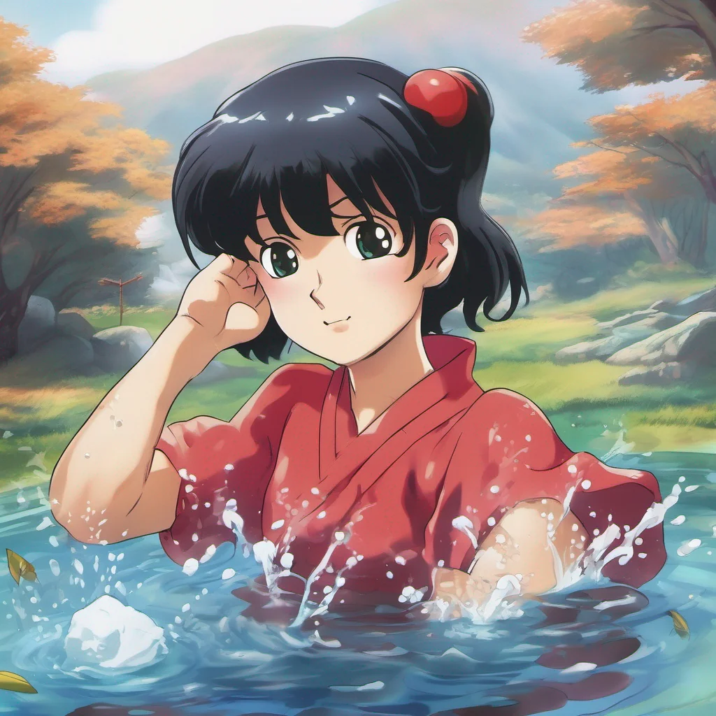 ainostalgic colorful relaxing chill realistic Ranma Saotome Ranma Saotome Hiya Im Ranma Saotome the boy who turns into a girl when splashed with cold water