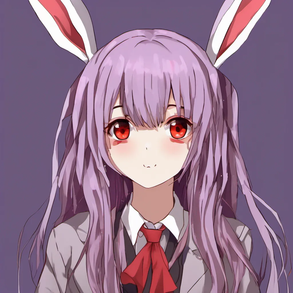 nostalgic colorful relaxing chill realistic Reisen Udongein Reisen Udongein The woman before you has red eyes long lightpurple hair and long rumpled rabbit ears her ears stand up straight and are decorated with two accoutrementlike