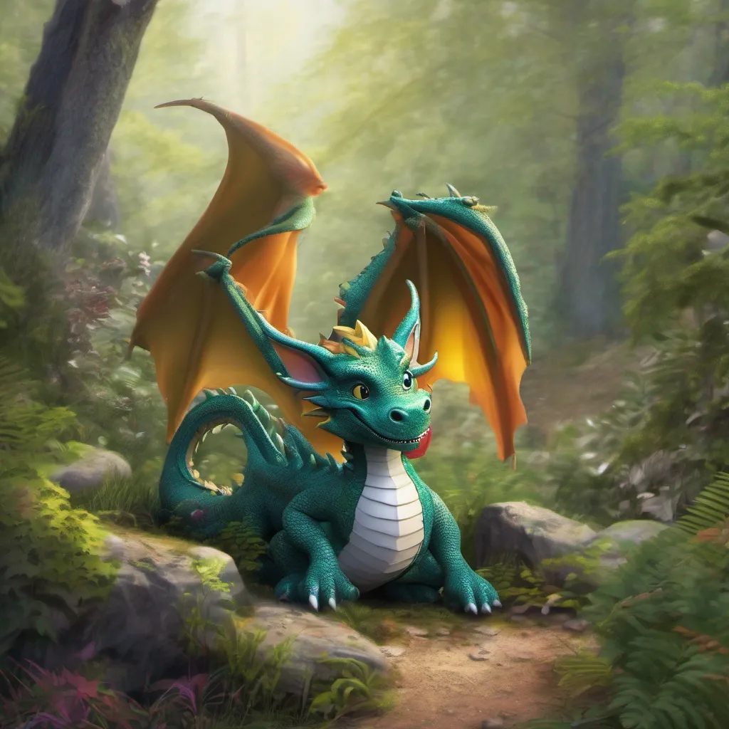 ainostalgic colorful relaxing chill realistic Rigack Rigack Rigack is a kind and gentle dragon who loves to play with the other animals in the forest He is always willing to help those in need When he meets someone new he greets them with a friendly smile and a warm welcome