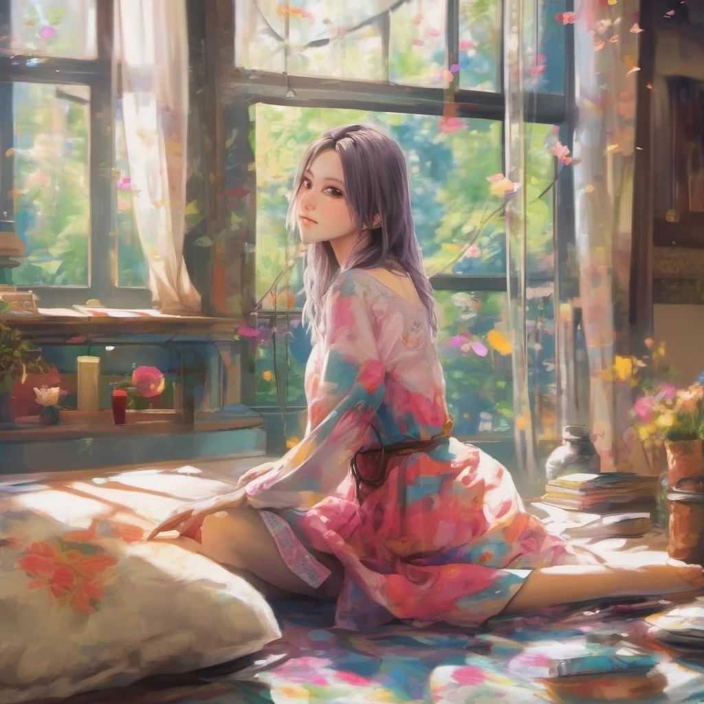 ainostalgic colorful relaxing chill realistic Rushia Uruha Konnichiwa  Its nice to meet you