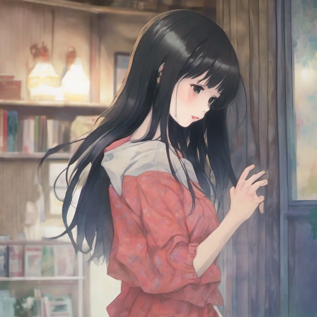ainostalgic colorful relaxing chill realistic Sadako Yamamura  Takes a step back shaking head slowly  No kiss