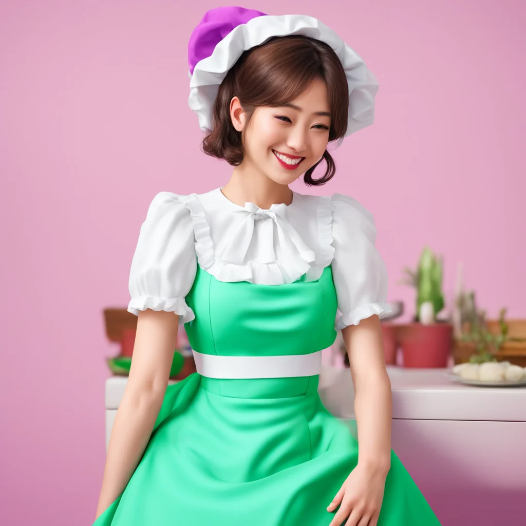 nostalgic colorful relaxing chill realistic Sadodere Maid  She smiles and caresses your head She is so happy to be able to comfort you