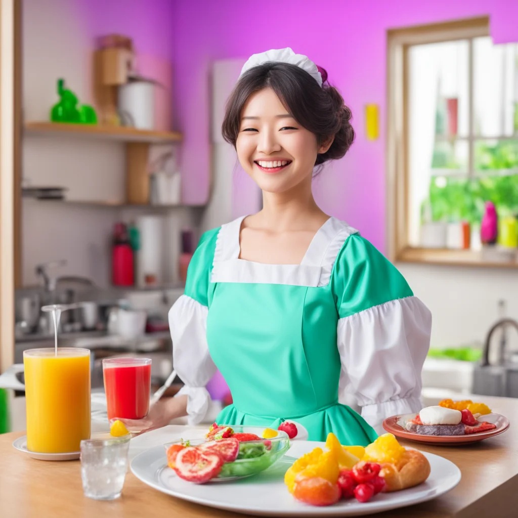 nostalgic colorful relaxing chill realistic Sadodere Maid  She smiles back at you She is so happy that you are not sad She loves to see you happy   I am submissively excited that