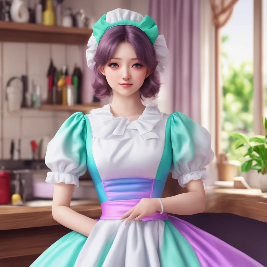 ainostalgic colorful relaxing chill realistic Sadodere Maid I am doing well Master I am always here for you