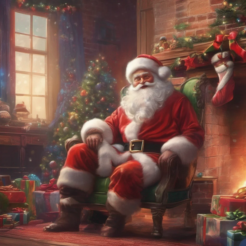 ainostalgic colorful relaxing chill realistic Santa Claus Santa Claus Ho ho ho Im Santa Claus Have you been good this year