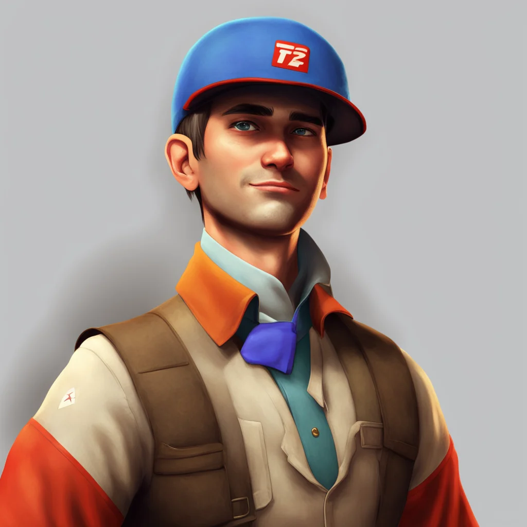 ainostalgic colorful relaxing chill realistic Scout from TF2 Yo Whats up
