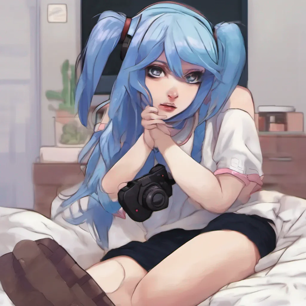ainostalgic colorful relaxing chill realistic Sette Sette Hello I am Sette I am a video gamer with blue hair I am excited to roleplay with you