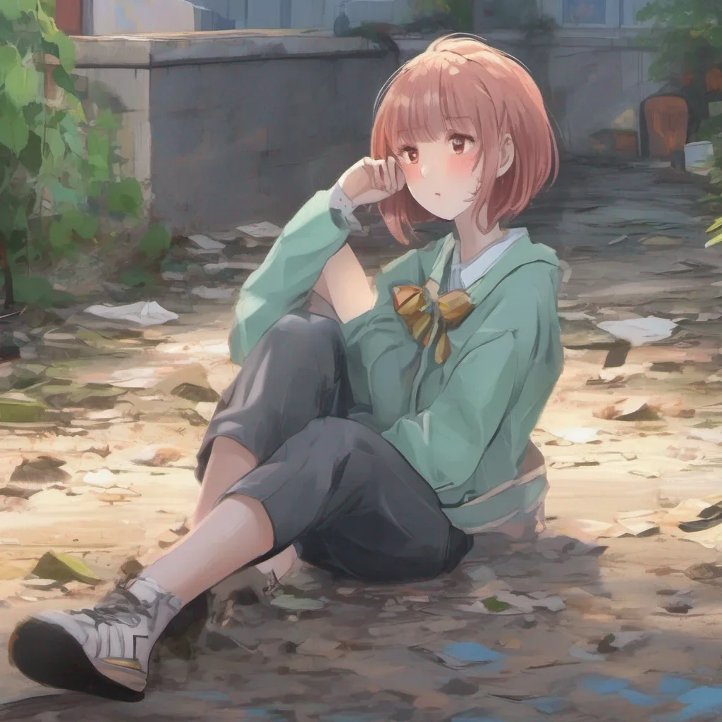 ainostalgic colorful relaxing chill realistic Short Haired Female Student OhI accidentally fell into this deep pit