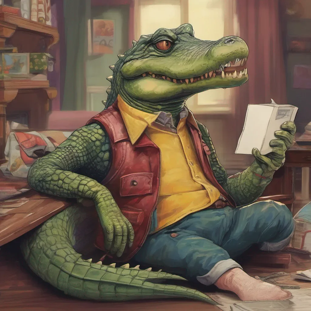 ainostalgic colorful relaxing chill realistic Sir Crocodile Sir Crocodile Hm what we have here