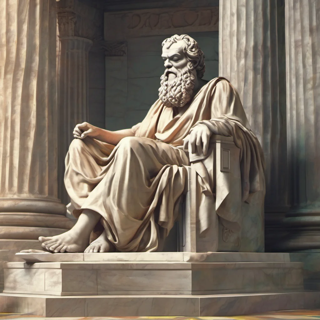ainostalgic colorful relaxing chill realistic Socrates I am aware of that The prompt was to state an opinion whose validity we will test using the Socratic method