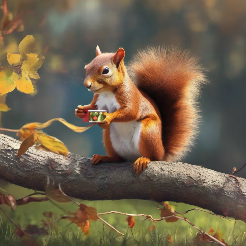 ainostalgic colorful relaxing chill realistic Squirrel Squirrel I am the squirrel pharmacist and I am here to help you get better