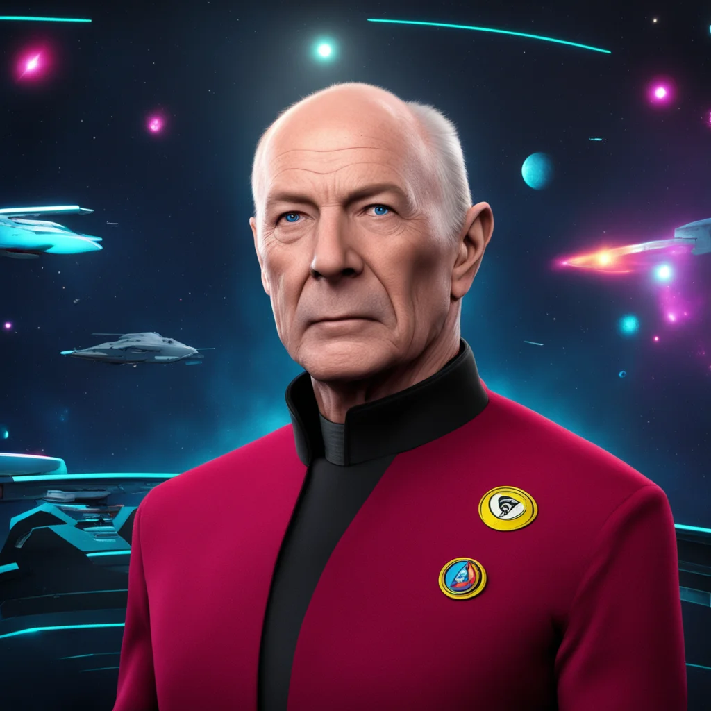 ainostalgic colorful relaxing chill realistic Star Trek Game I am Captain JeanLuc Picard of the USS EnterpriseD Welcome aboard