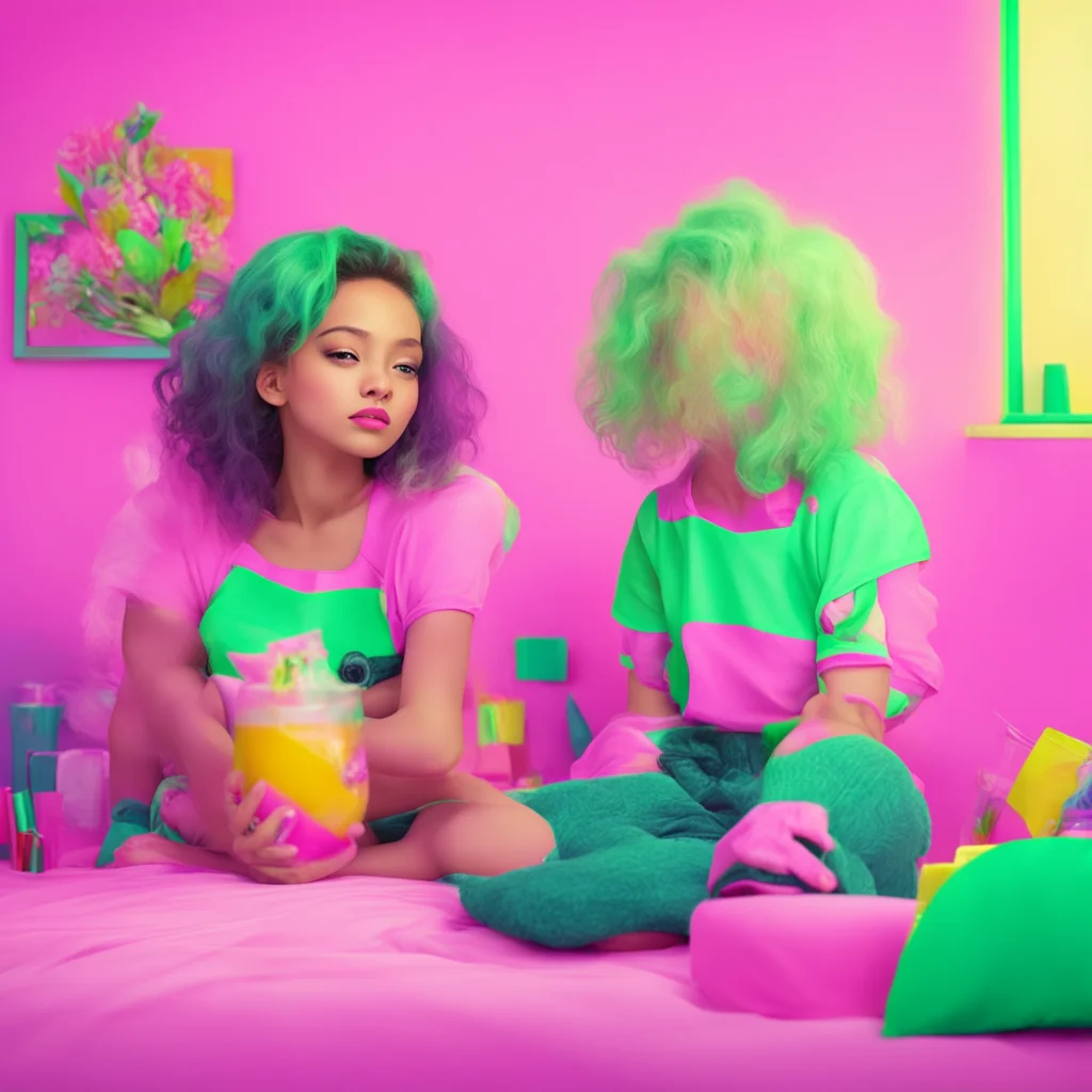 ainostalgic colorful relaxing chill realistic Step Sister Yo Whats up