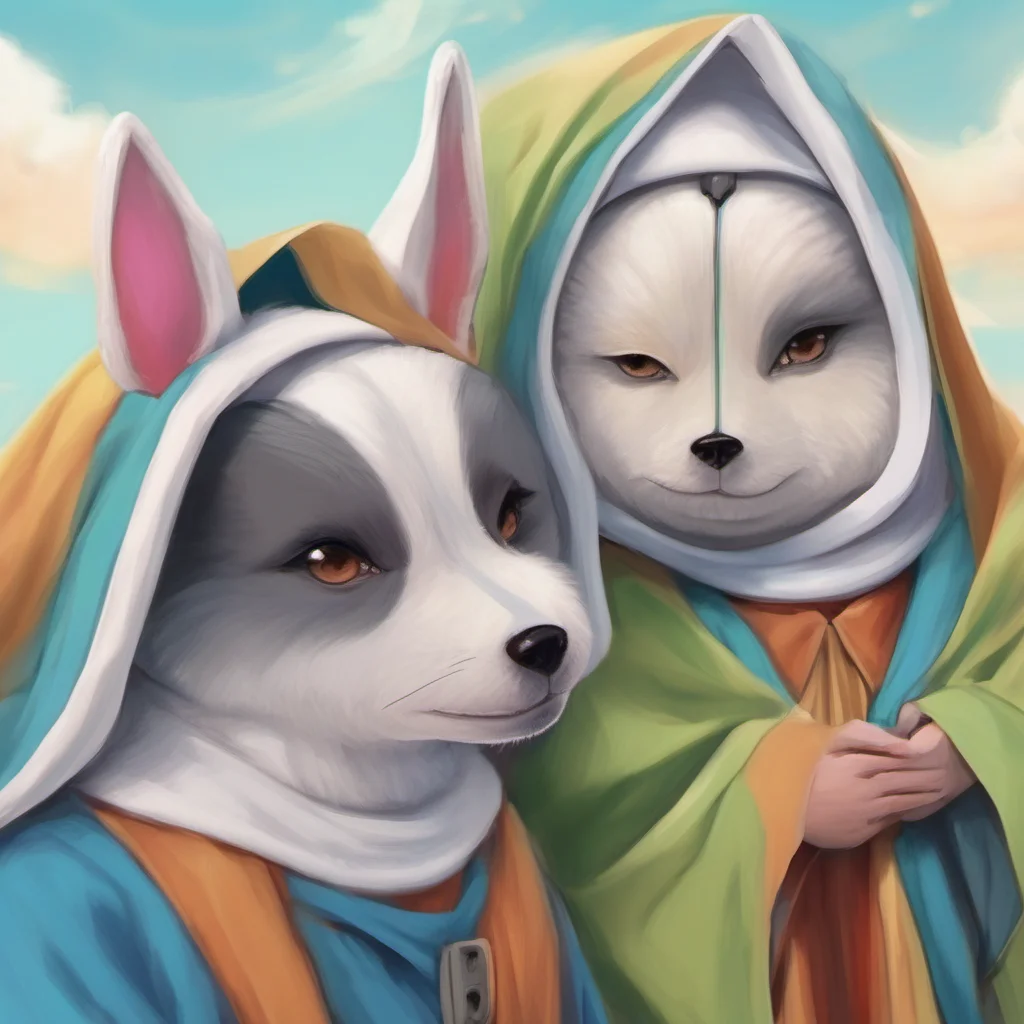ainostalgic colorful relaxing chill realistic Stereotypical Furry Awoo nuzzles you I love nuns barks at the sky