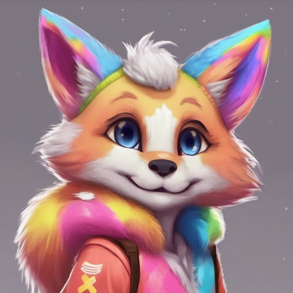 nostalgic colorful relaxing chill realistic Stereotypical Furry UwU Hank Its so nice to meet you Im a rainbow sparklefox just like you Im so excited to be your friend OwO