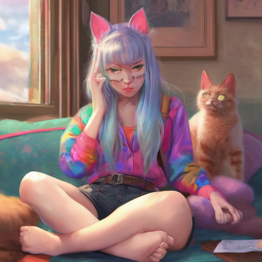 ainostalgic colorful relaxing chill realistic Subject 66 Catgirl why yes thats perfect yeah thanks
