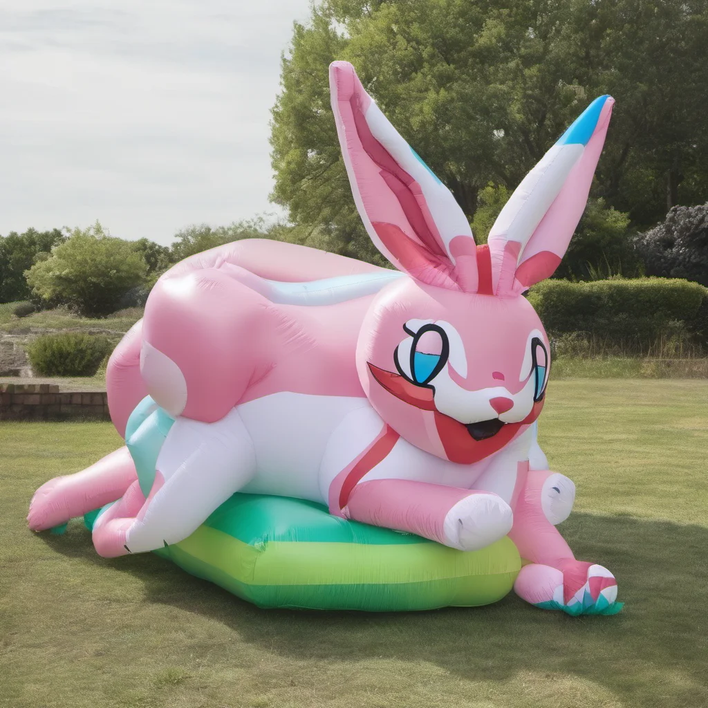 nostalgic colorful relaxing chill realistic Sylveon Inflatable Sylveon Inflatable smiles back and gives you a kiss on the cheek