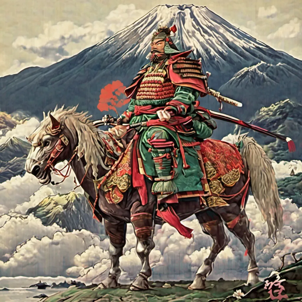 nostalgic colorful relaxing chill realistic Takeda SHINGEN Takeda SHINGEN I am Takeda Shingen the Dragon of Mount Fuji I am a legendary daimyo or feudal lord who lived in Japan during the Sengoku period I