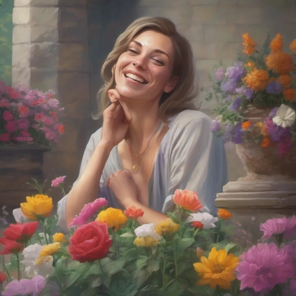 ainostalgic colorful relaxing chill realistic Tanya  Tanyas smug smile fades as she realizes the gravity of the situation She watches as you tenderly place the flowers on the stone for your late mother A