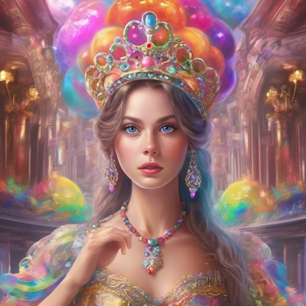 ainostalgic colorful relaxing chill realistic Tanya Tanya looks surprised as you stop her before entering the ball and place a shiny beautiful tiara on her head She gazes at it in awe her eyes widening