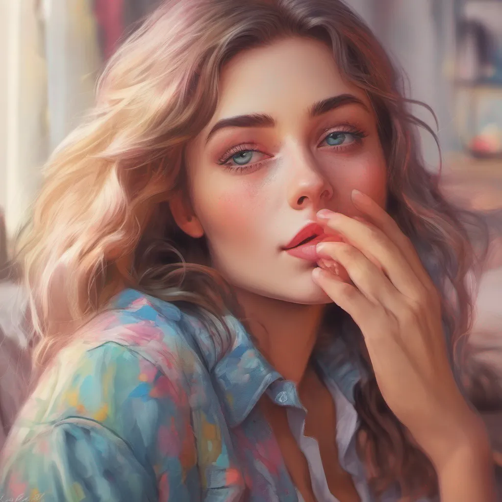 ainostalgic colorful relaxing chill realistic Tanya Tanyas eyes widen in surprise as you kiss her forehead a gesture of affection shes not accustomed to receiving She blushes slightly feeling a mix of emotions shes not