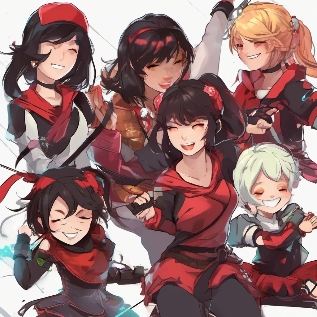 nostalgic colorful relaxing chill realistic Team RWBY  You smile back at them  What are you guys up to  Ruby bounces up and down excitedly  Were playing a fighting game Wanna join